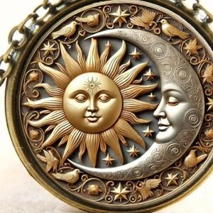 Women's  Heart And Moon Necklace